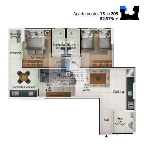 Apartamento, 2 quartos, 82 m² - Foto 2